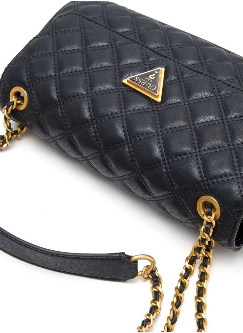 GUESS - GUESS Black Quilted Chain Shoulder Bag For Women - Image 1