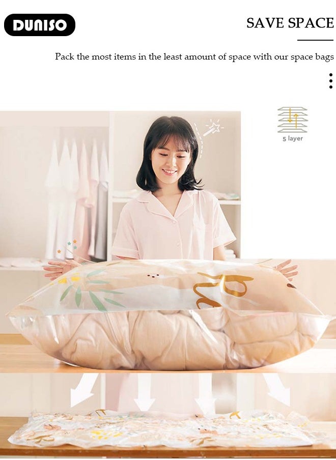 DUNISO Combo Vacuum Storage Bag with Electric Pump, 3 Pack((1 Large + 1Medium + 1 Small) of Reusable Compression Bags, Double Zip Seal Special-Grip Clip,Travel Vacuum Sealer Bags, Space Saver Bags for Clothes, Mattress, Blanket, Pillows, Compression  - Image 3