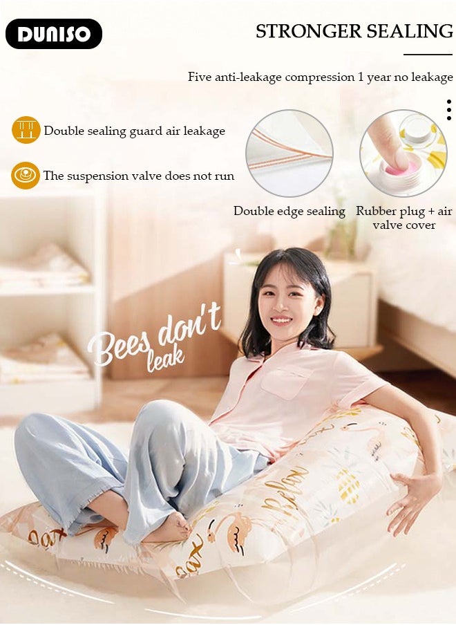 DUNISO Combo Vacuum Storage Bag with Electric Pump, 3 Pack((1 Large + 1Medium + 1 Small) of Reusable Compression Bags, Double Zip Seal Special-Grip Clip,Travel Vacuum Sealer Bags, Space Saver Bags for Clothes, Mattress, Blanket, Pillows, Compression  - Image 2