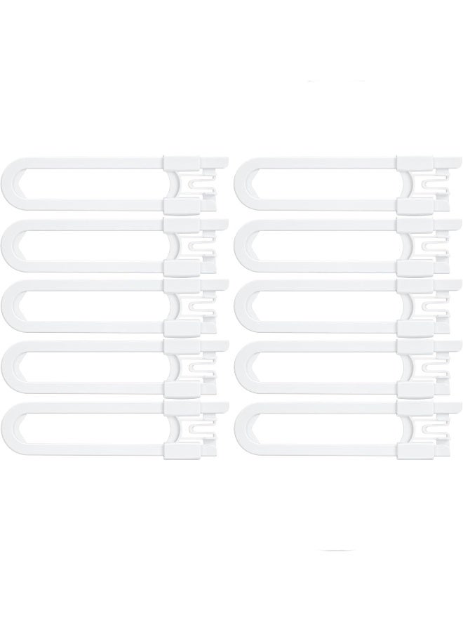 Vmaisi 10 Pack Baby Sliding Cabinet Locks - Adjustable U Shaped Child Safety Locks, Childproof Latches for Kitchen Bathroom Storage Cupboards Doors, Handles and Knobs - Image 2