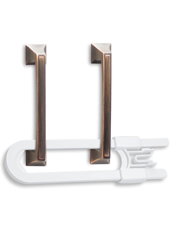 Vmaisi 10 Pack Baby Sliding Cabinet Locks - Adjustable U Shaped Child Safety Locks, Childproof Latches for Kitchen Bathroom Storage Cupboards Doors, Handles and Knobs - Image 3