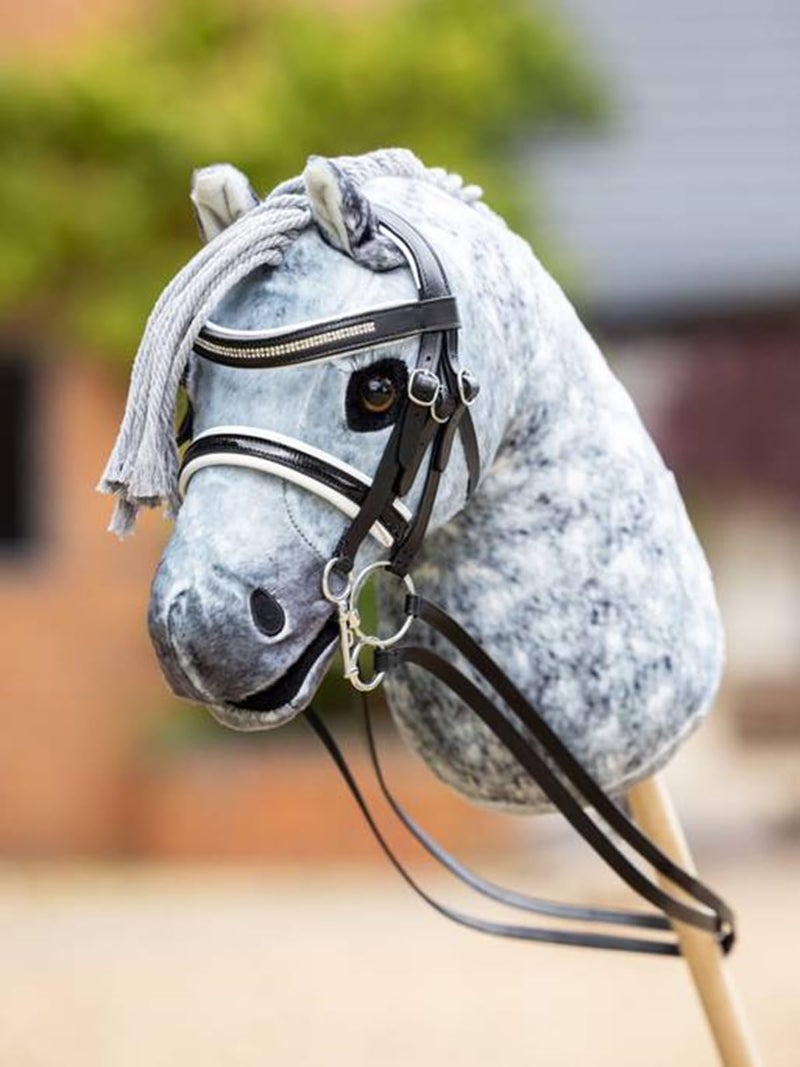 Lemieux Hobby Horse Double Bridle Black - Leather With Functional Buckes - Two Sets Of Reins And Two Bits - Educational Toy - Suitable For Ages 8+ - Image 3
