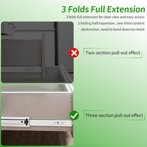 OMANSKO 22 inch 1 Pairs Soft Close Drawer Slides Full Extension Heavy Duty Drawer Slides Ball Bearing Slides Rails for Dresser File Cabinet 100 LB Load Capacity - Image 5