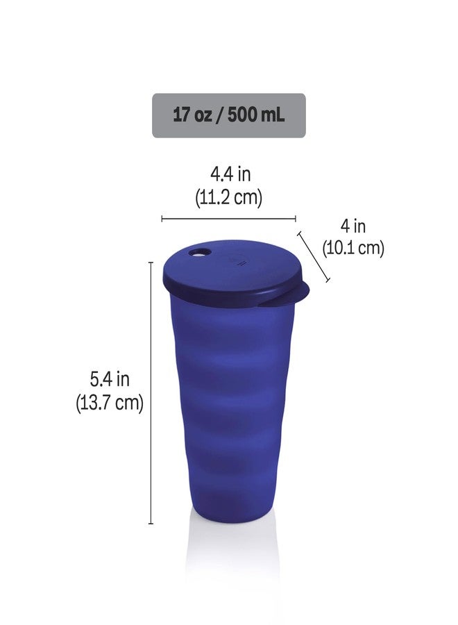 توبروير طقم أكواب Tupperware Impressions، 4 قطع، آمن للاستخدام في غسالة الأطباق وخالي من مادة BPA (4 أكواب، 4 أغطية، 17 أونصة سائلة لكل كوب) متعدد الألوان - Image 3