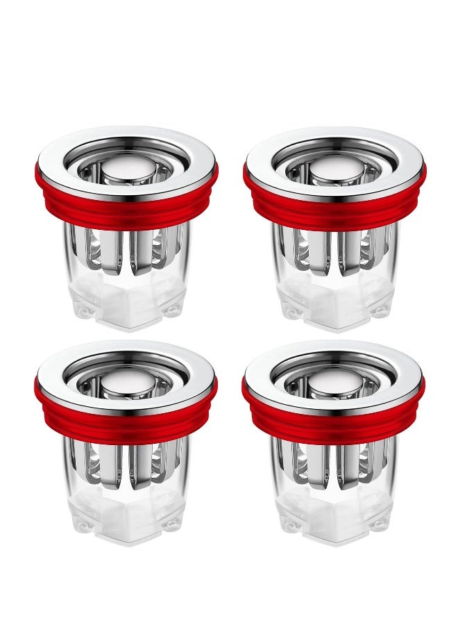 4 Pack Bathroom Sink Strainer, Anti-Odor Anti-Clog Sink Drain Strainer, Suitable for Kitchen Bathtub Sink Drains Anti Clogging Sink Drain Filter - Image 1