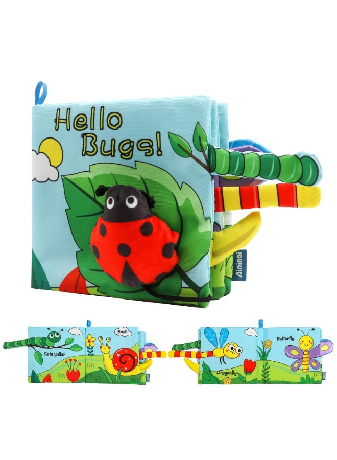 ZERIFAM Soft Baby Book, High Contrast Baby Toy, Touch and Feel Crinkle Soft Cloth Book Infant Toy with Non-Toxic Fabrics, for Newborn Boys and Girls 0-6-12 Months(Insect)  - Image 1