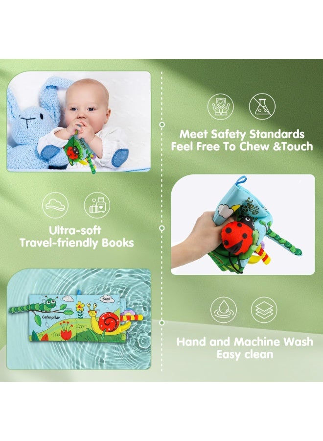 ZERIFAM Soft Baby Book, High Contrast Baby Toy, Touch and Feel Crinkle Soft Cloth Book Infant Toy with Non-Toxic Fabrics, for Newborn Boys and Girls 0-6-12 Months(Insect)  - Image 5