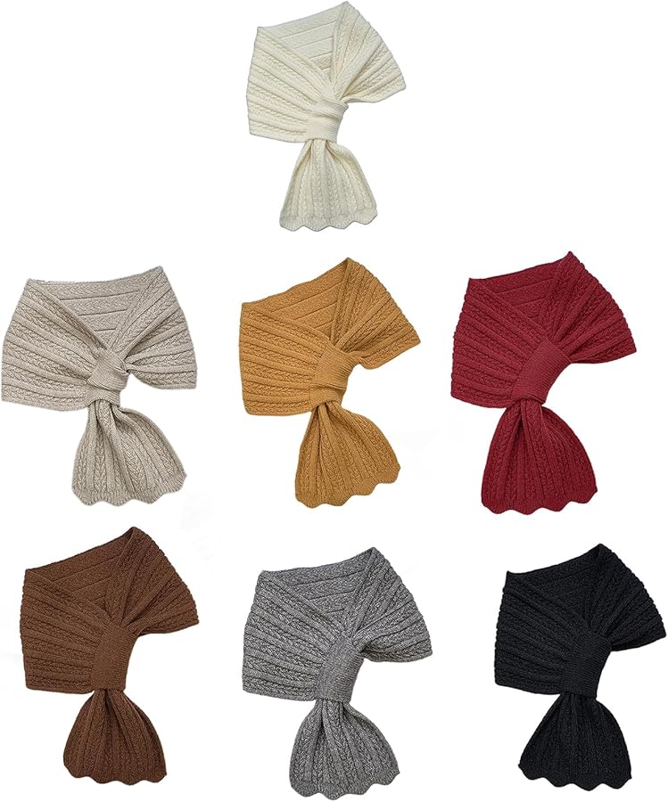 Milky White Winter Knitted Scarf Soft Warm Ribbed Neck Warmer for Men and Women - Image 5