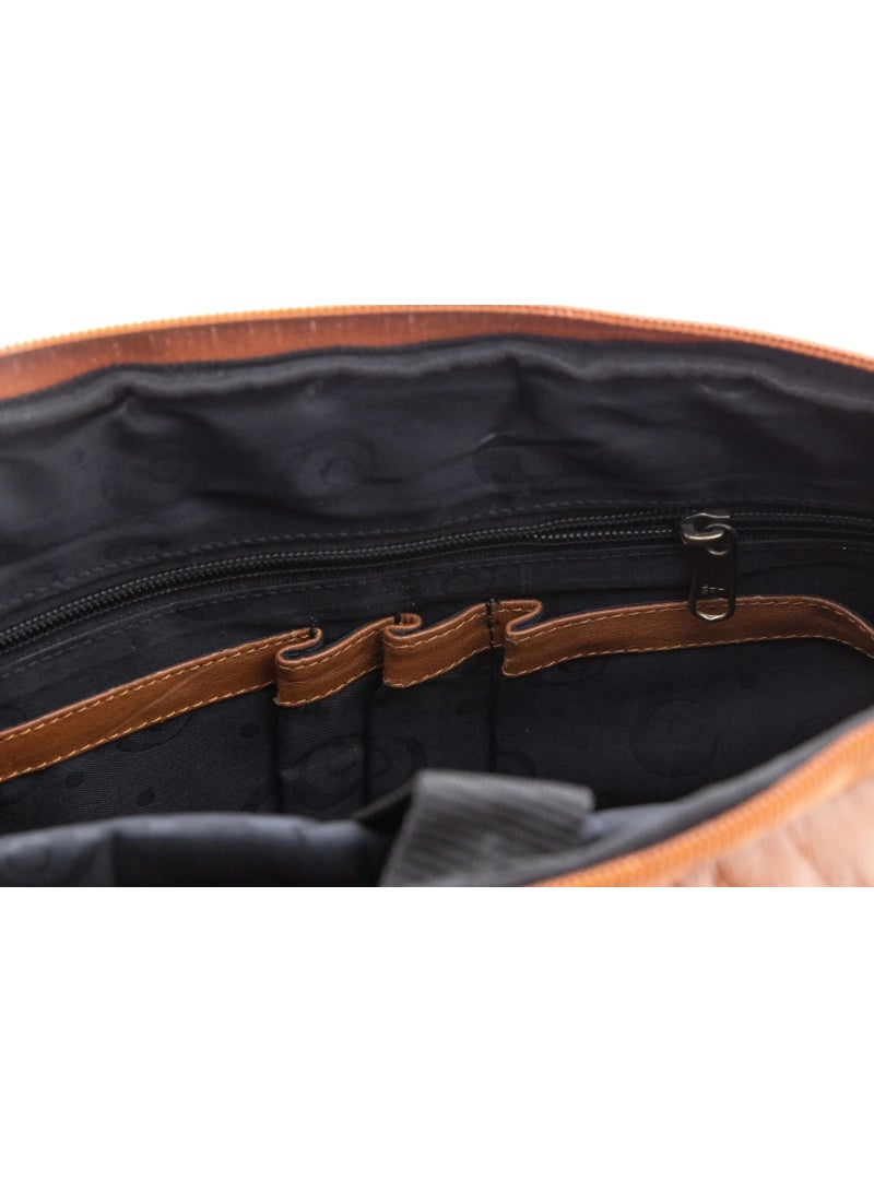 Mont Hawk Genuine Leather Laptop Bag for Men & Women – Brown Premium Leather Briefcase with Padded Laptop Compartment, Adjustable Shoulder Strap, Business Office Messenger Bag for Work & Travel - Image 3