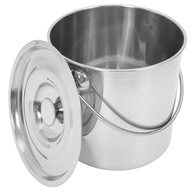 Stainless Steel Bucket Pail With Lid And Handle Metal Compost Compost Bin Food Pail For Kitchen Food Waste - Image 3