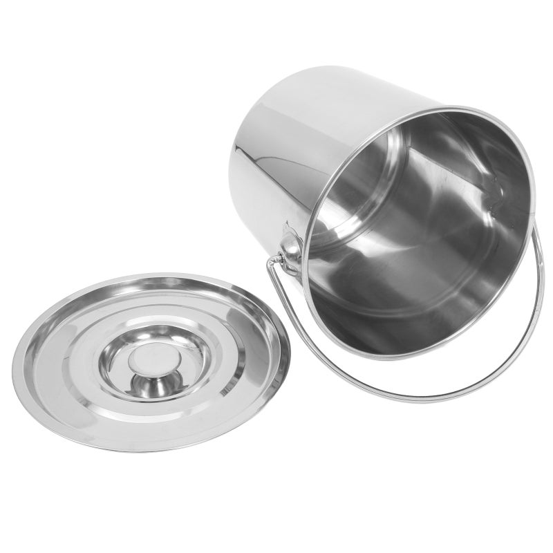 Stainless Steel Bucket Pail With Lid And Handle Metal Compost Compost Bin Food Pail For Kitchen Food Waste - Image 1