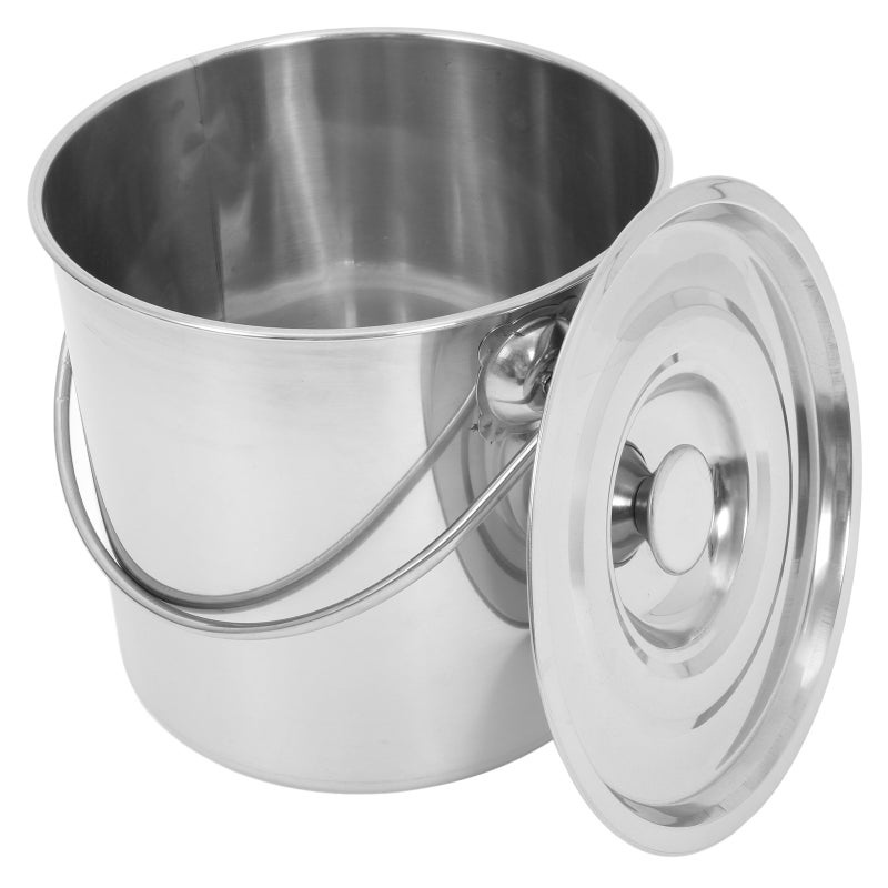 Stainless Steel Bucket Pail With Lid And Handle Metal Compost Compost Bin Food Pail For Kitchen Food Waste - Image 4