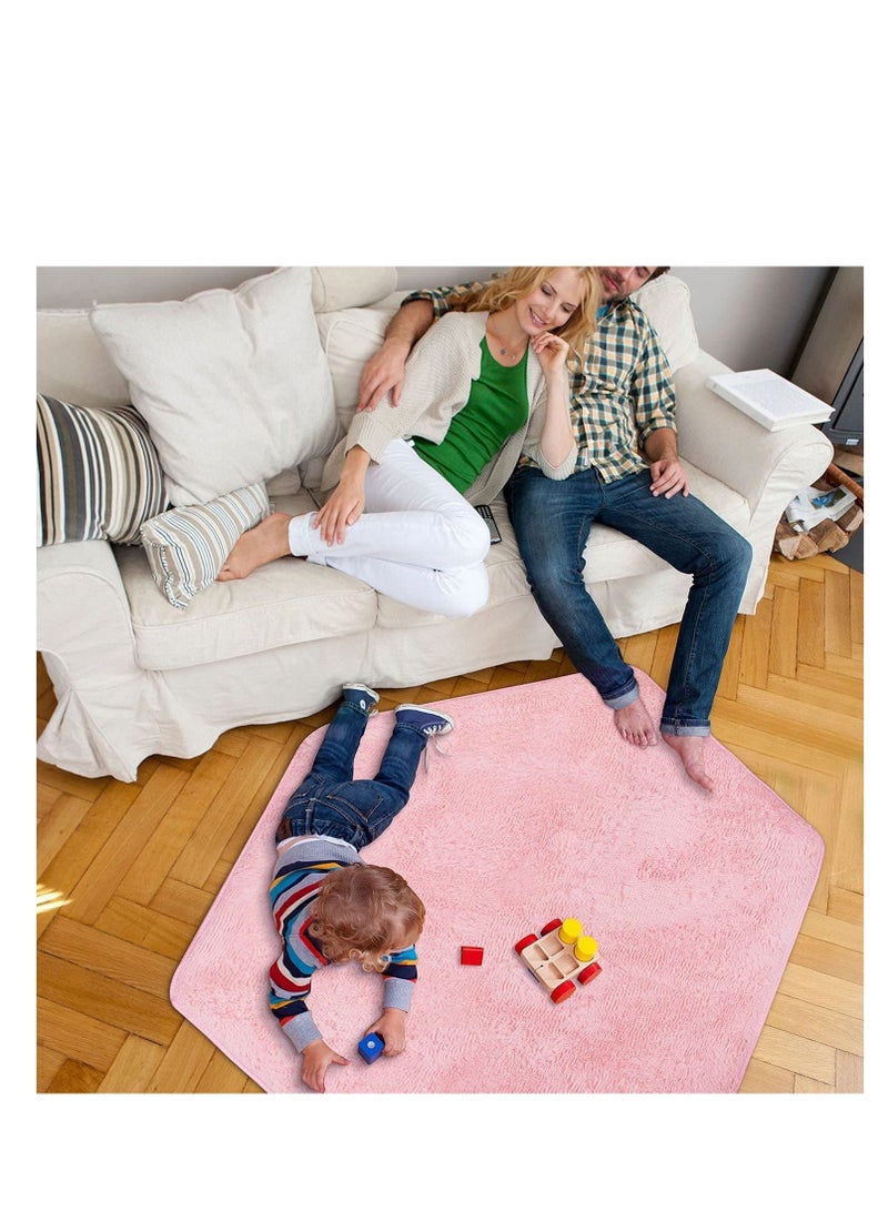 Womdee Kids Play Mat Plush Carpet Rug Hexagon - Image 3