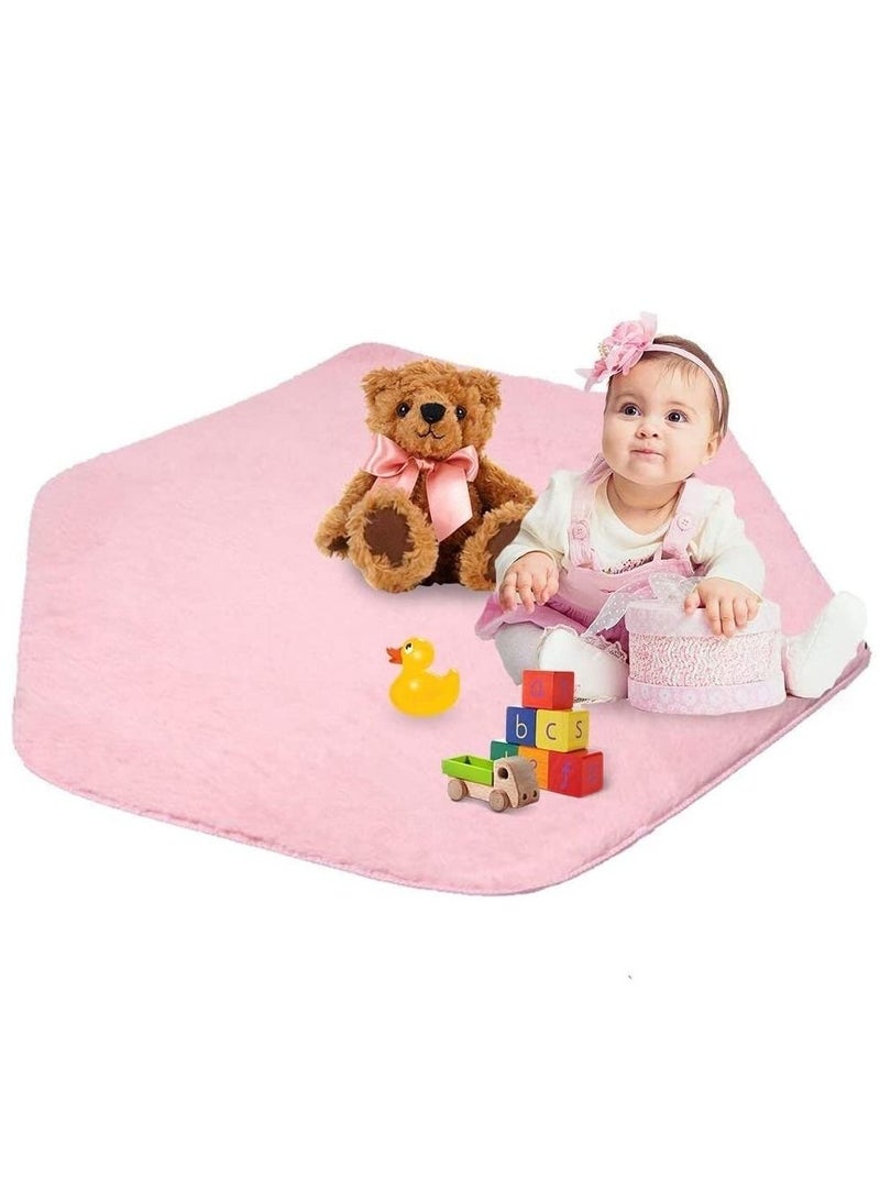 Womdee Kids Play Mat Plush Carpet Rug Hexagon - Image 1