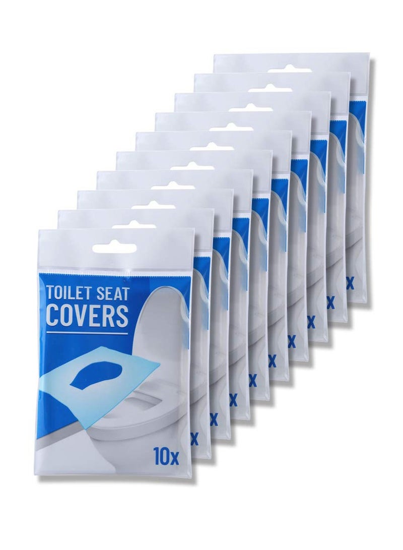 SOLARAE 10 Packs Disposable Paper Toilet Seat Covers Seat Cover for Kids Toddler Adults Pregnant Woman Use in Public Toilets - Image 1