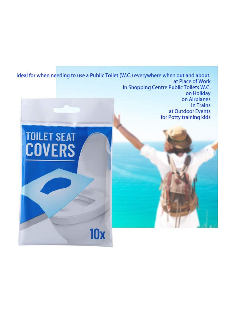SOLARAE 10 Packs Disposable Paper Toilet Seat Covers Seat Cover for Kids Toddler Adults Pregnant Woman Use in Public Toilets - Image 5