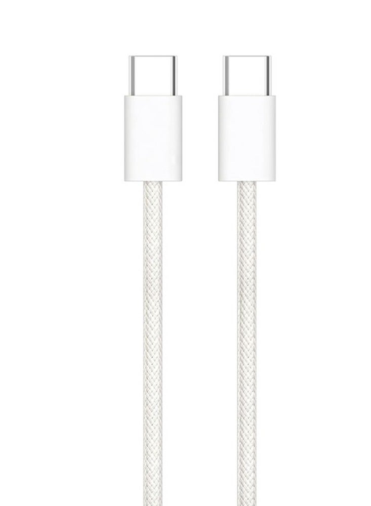 كابل شحن رقمي USB-C إلى USB-C، DC-C225 بطول 1 متر، متوافق مع ، Dmitri Patrick Sports، سعة شحن تصل إلى 60 وات، تصميم متين وعالي الجودة لنقل البيانات بسرعة والشحن الفائق، مثالي للهواتف المحمولة والأجهزة اللوحية وأجهزة الكمبيوتر المحمولة - أبيض - Image 2