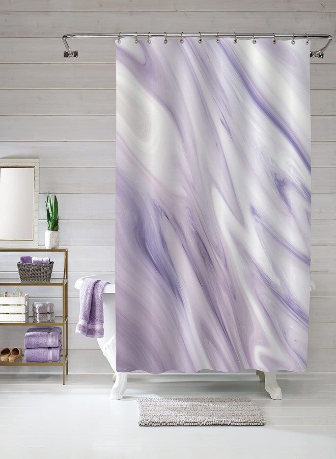 MitoVilla Purple Marble Shower Curtain Set, Abstract Fabric Curtain for Bathroom Decor, Modern Standard Curtain for Bathtub, Lavender Washable , 72 x 72 - Image 1