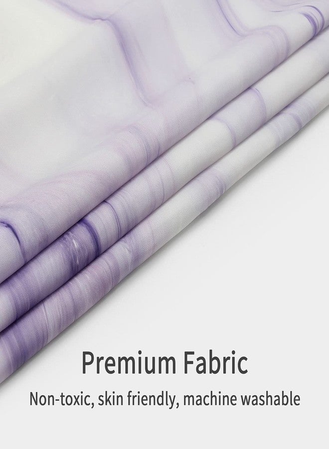 MitoVilla Purple Marble Shower Curtain Set, Abstract Fabric Curtain for Bathroom Decor, Modern Standard Curtain for Bathtub, Lavender Washable , 72 x 72 - Image 4