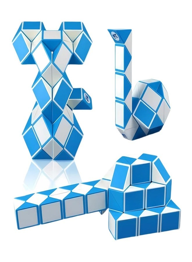 Qwick Click Magic Snake Cube Puzzle, Blue and White | Develop Creativity and Problem-Solving Skills | Twist, Turn, and Shape for Endless Fun - Image 1