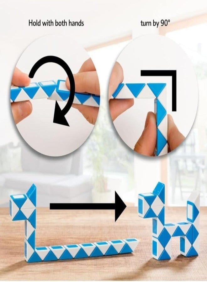 Qwick Click Magic Snake Cube Puzzle, Blue and White | Develop Creativity and Problem-Solving Skills | Twist, Turn, and Shape for Endless Fun - Image 4