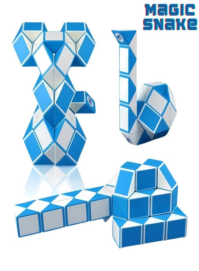 Qwick Click Magic Snake Cube Puzzle, Blue and White | Develop Creativity and Problem-Solving Skills | Twist, Turn, and Shape for Endless Fun - Image 2