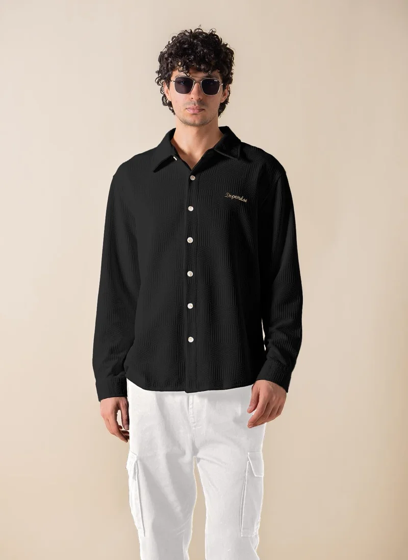 SHAPES EMBROIDERED TEXTURED SHIRT