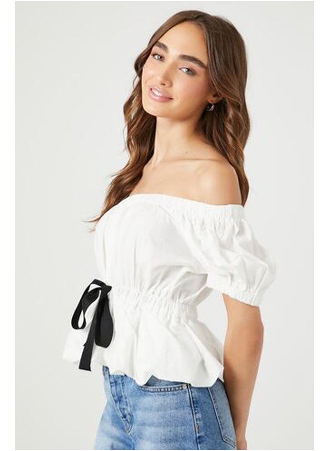 FOREVER 21 - Off-The-Shoulder Puff-Sleeve Top - Image 1