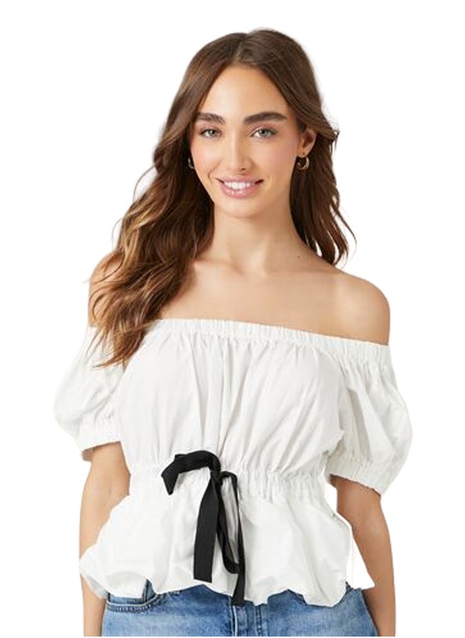 FOREVER 21 - Off-The-Shoulder Puff-Sleeve Top - Image 1