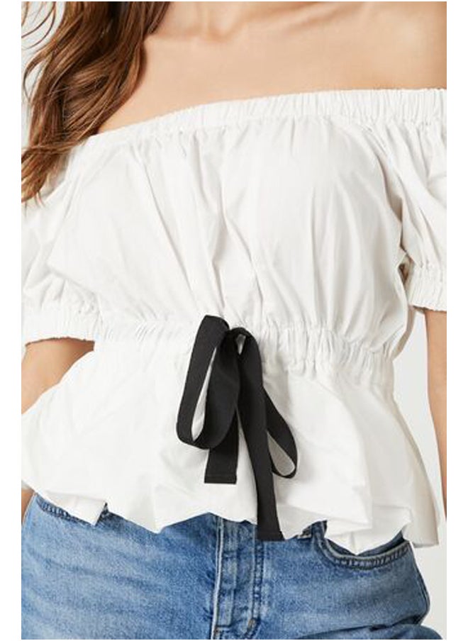 FOREVER 21 - Off-The-Shoulder Puff-Sleeve Top - Image 1