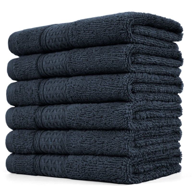 Cleanbear Extra Soft Wash Cloths Washcloths Set 6-Pack 13 x 13 Inches, Highly Absorbent Facecloths (Dark Gray) - Image 1