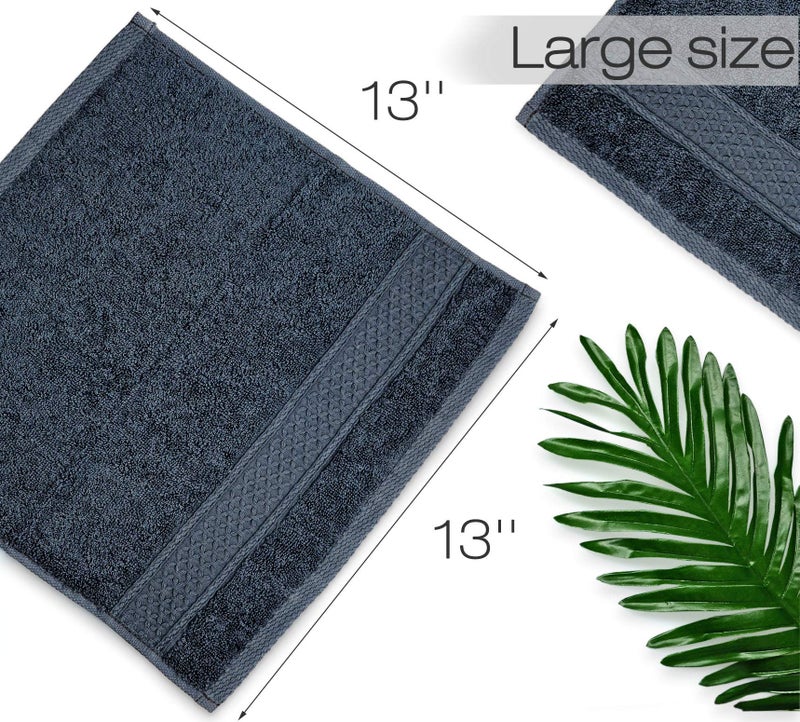 Cleanbear Extra Soft Wash Cloths Washcloths Set 6-Pack 13 x 13 Inches, Highly Absorbent Facecloths (Dark Gray) - Image 4