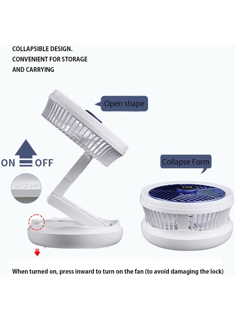 Rechargeable Portable Folding Fan with LED Light – 4-Speed Hanging Ceiling & Desk Fan with Pen Holder, Air Circulation for Home & Office - Image 2