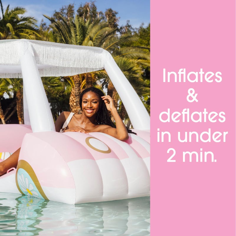 FUNBOY & Malibu Barbie Luxury Inflatable Golf Cart Summer Pool Float - Land or Water Inflatable with Cup Holder - Image 3