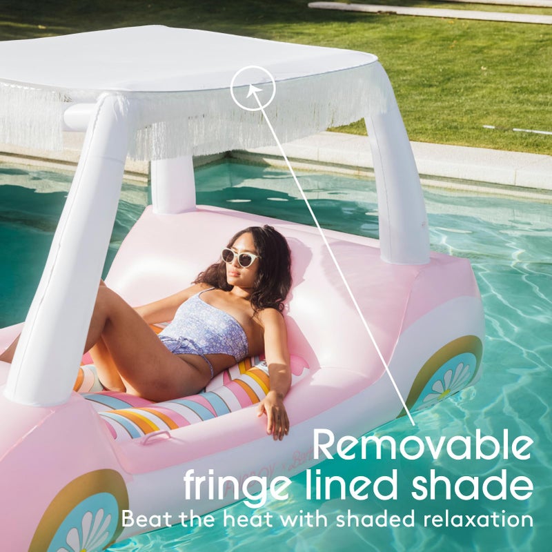 FUNBOY & Malibu Barbie Luxury Inflatable Golf Cart Summer Pool Float - Land or Water Inflatable with Cup Holder - Image 2