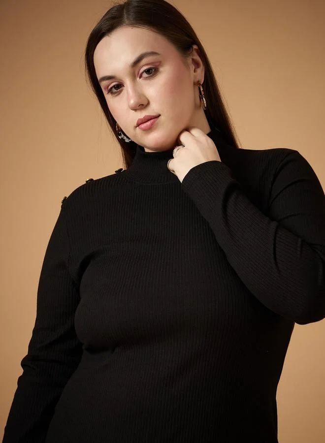 SASSAFRAS Ribbed Knit Dress