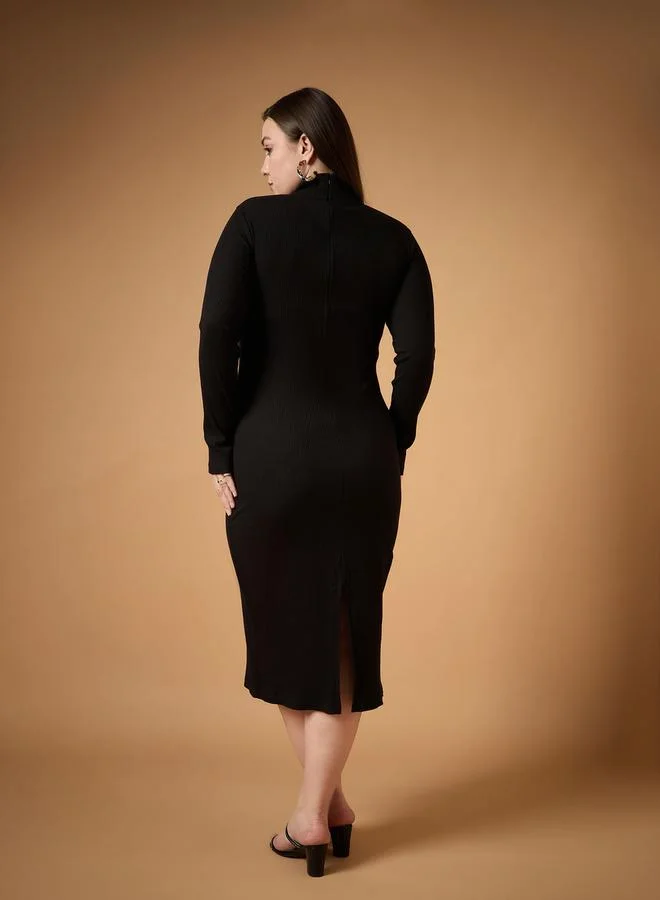 SASSAFRAS Ribbed Knit Dress