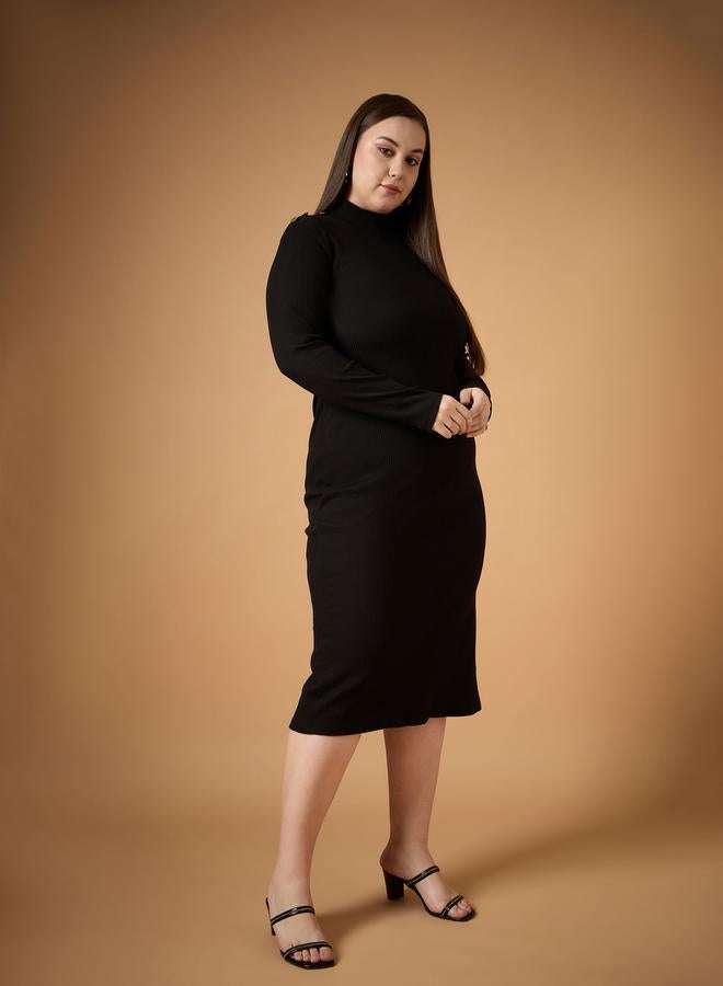SASSAFRAS Ribbed Knit Dress - Image 3
