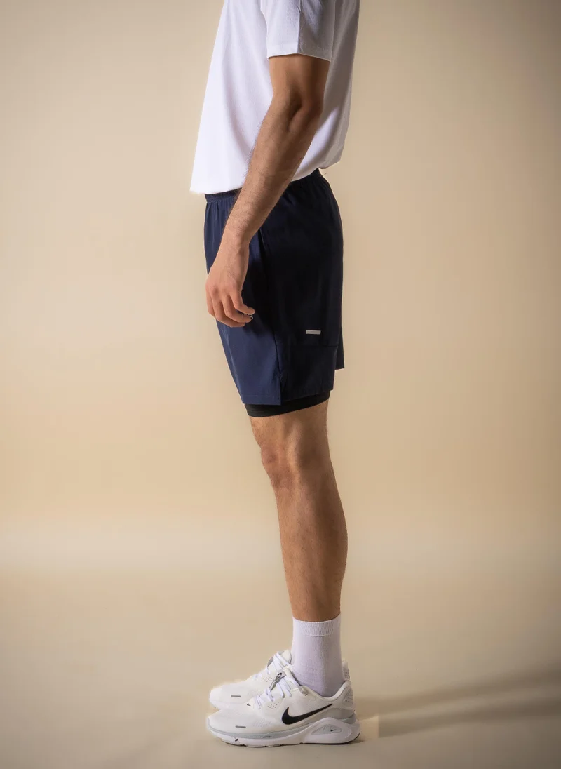 Shapes Dark Blue S93 2-in-1 TECHNICAL TRAINING SHORTS for Men | Best Price UAE