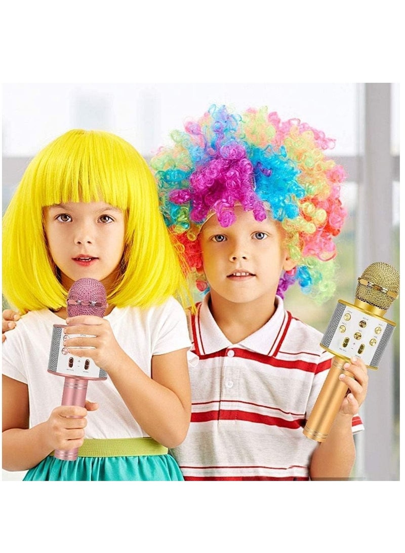 Karaoke Microphone for Kids Adults,Portable Bluetooth Microphone for Singing,Professional Voice Changer Blue Microphone Wireless,Birthday Gifts for 3 4 5 6 7 8 + Year Old Boys Girls