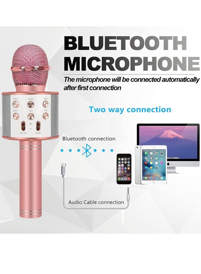 Karaoke Microphone for Kids Adults,Portable Bluetooth Microphone for Singing,Professional Voice Changer Blue Microphone Wireless,Birthday Gifts for 3 4 5 6 7 8 + Year Old Boys Girls