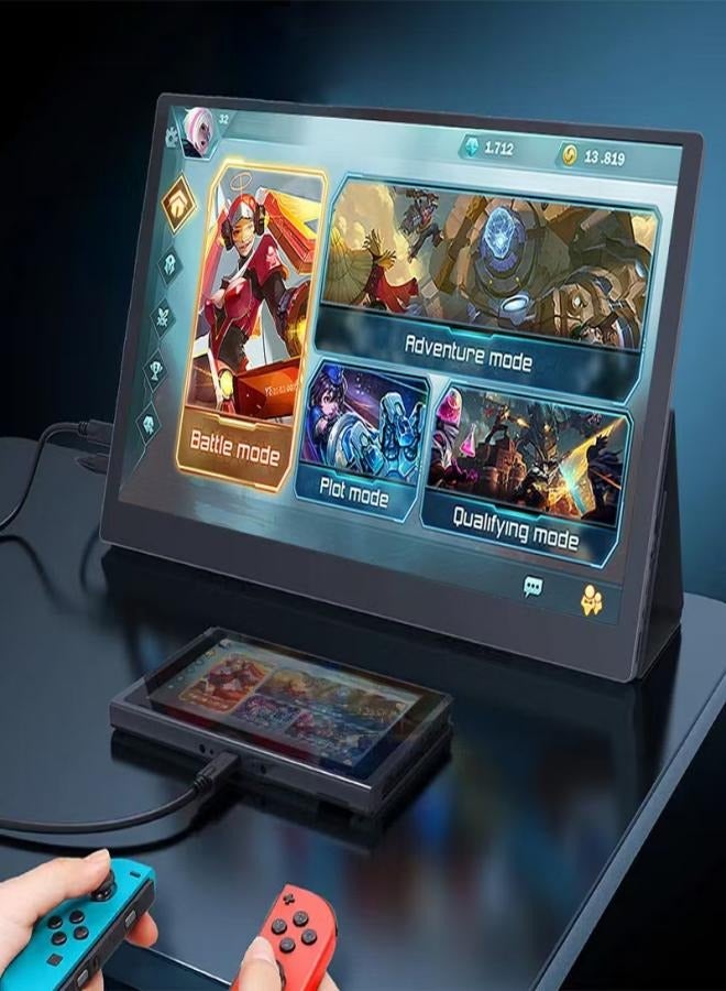 شاشة محمولة مقاس 15.6 بوصة، شاشة كمبيوتر محمول للسفر بدقة 1080 بكسل توصيل وتشغيل مع غطاء ذكي، شاشة كمبيوتر ثانية محمولة USB-C HDR، شاشة خارجية للعبة محمولة للكمبيوتر الشخصي والهواتف Mac وXbox PS4/5 - Image 4