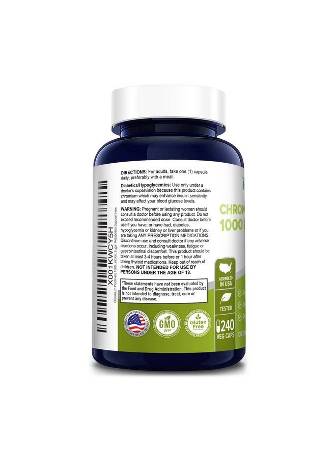 NusaPure كروم بيكولينات 1000 ميكروغرام 240 كبسولة نباتية (خالٍ من الكائنات المعدلة وراثيًا وخالٍ من الغلوتين) - Image 4