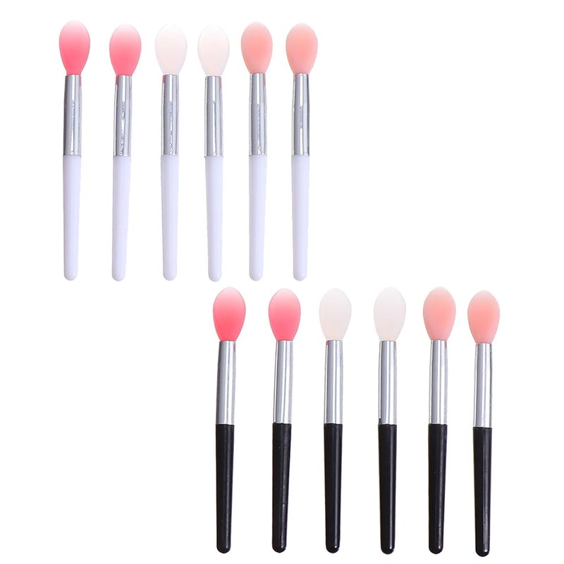 12pcs Silicone Lip Brush Set 6cm Cosmetic Lipstick Applicator for Lip Mask Makeup Multi-color Travel Makeup Tool for Precise Care and Application Random Color - Image 1
