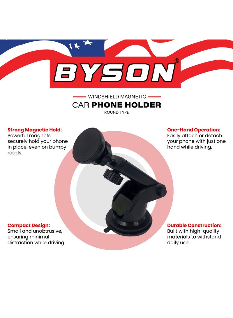 BYSON Magnetic Bracket Holder Round Type - 360° Rotating Phone Mount with Strong Magnetic Grip - Compact, Stylish, Easy to Install, Hands Free Stand for Home, Office & Car Use - Image 3