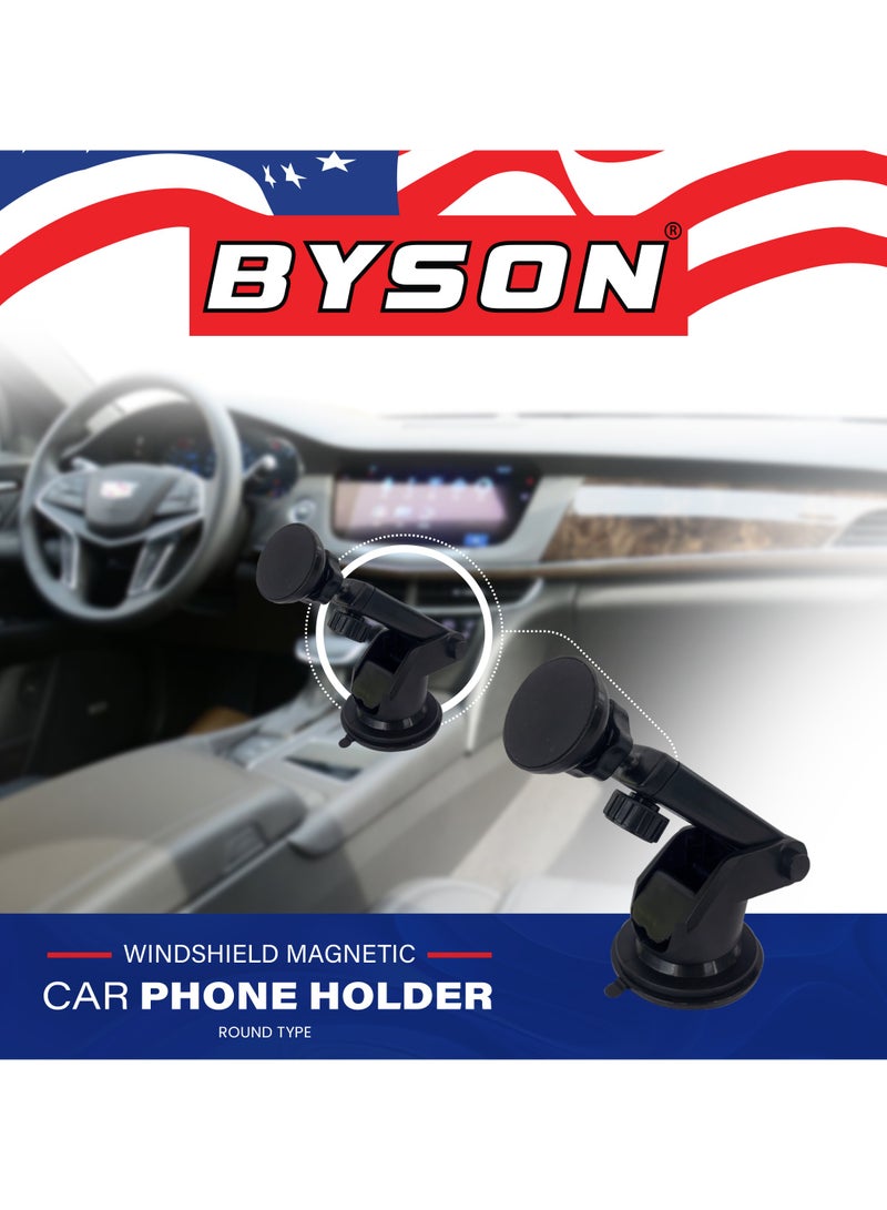 BYSON Magnetic Bracket Holder Round Type - 360° Rotating Phone Mount with Strong Magnetic Grip - Compact, Stylish, Easy to Install, Hands Free Stand for Home, Office & Car Use - Image 5