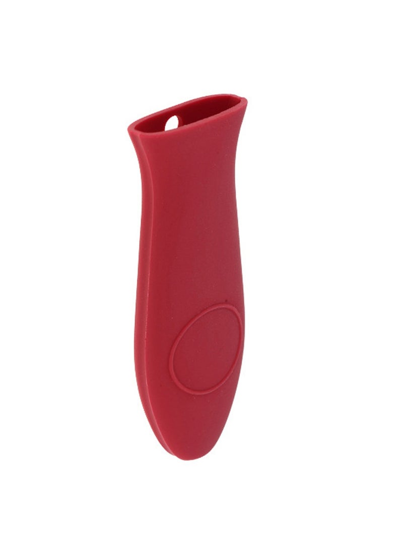 2Pcs Non-Slip Silicone Hot Handle Holder Pot Iron Grip Sleeve Cover for Kitchen Home, Red  - Image 4
