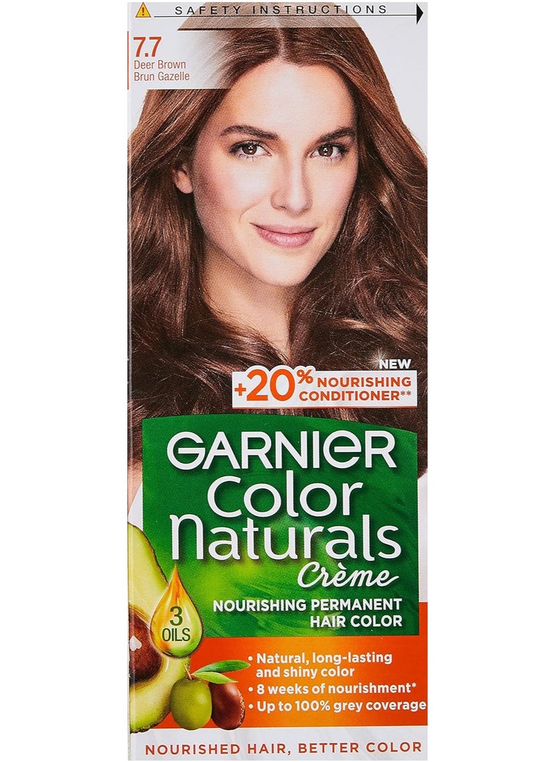 Garnier Garnier Color Naturals Permanent Creme Hair Color - 7.7 Deer Brown 112 ml  - Image 3