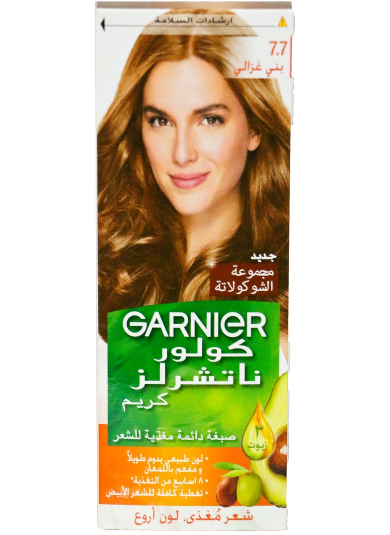 Garnier Garnier Color Naturals Permanent Creme Hair Color - 7.7 Deer Brown 112 ml  - Image 1