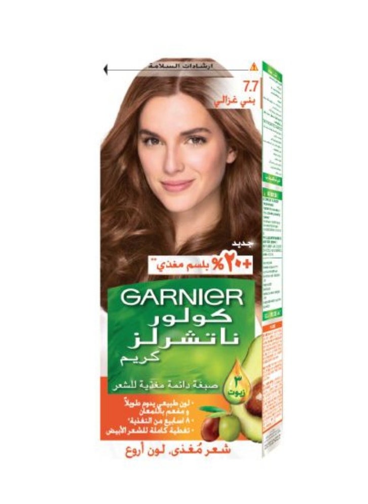Garnier Garnier Color Naturals Permanent Creme Hair Color - 7.7 Deer Brown 112 ml  - Image 2